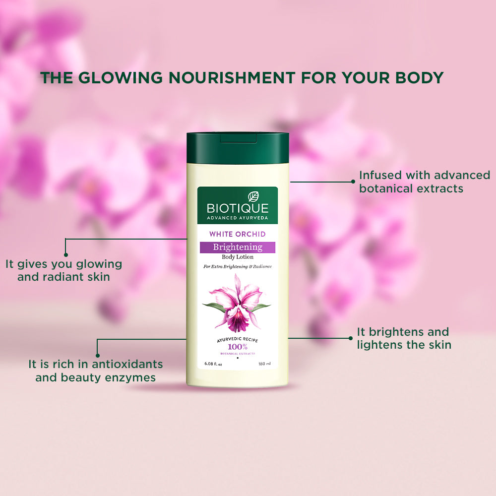 Biotique White Orchid Brightening Body Lotion For Extra Brightening & Radiance, 400ml - Image 5 - Buy from Indicrest