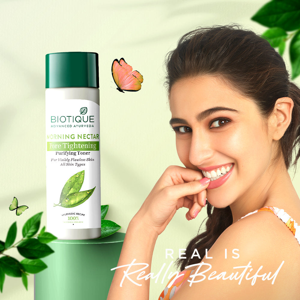 Biotique Morning Nectar Pore Tightening Purifying Toner, 120ml - Image 2 - Buy from Indicrest