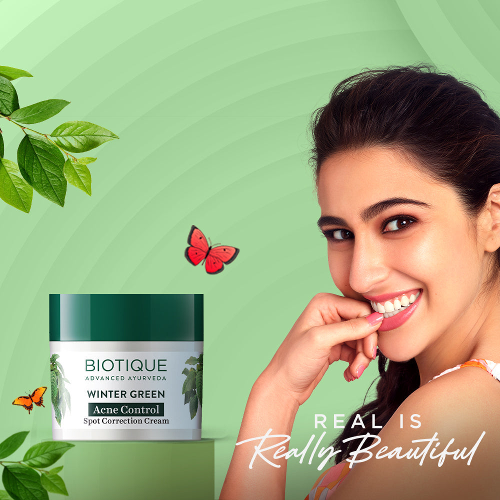 Biotique Winter Green Acne Control Spot Correction Cream, 15g - Image 2 - Buy from Indicrest