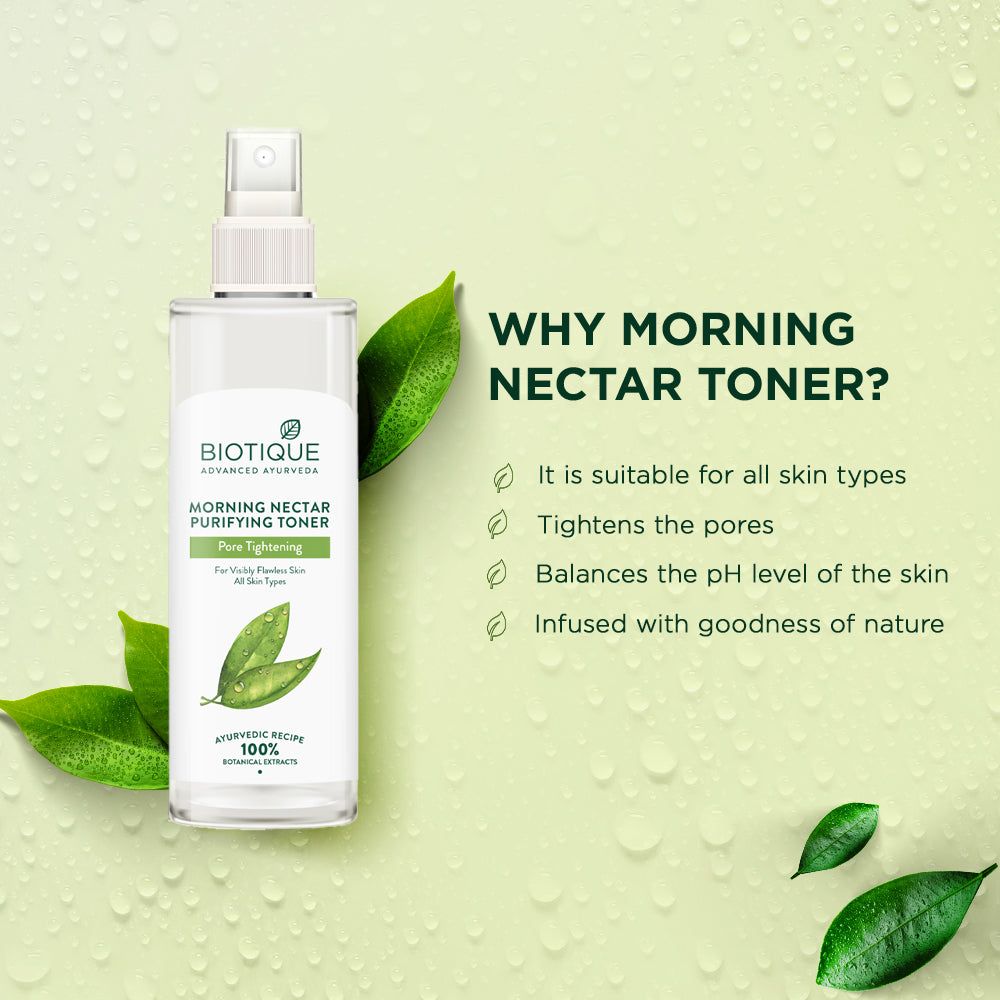 Biotique Morning Nectar Pore Tightening Purifying Toner, 200ml - Image 4 - Buy from Indicrest
