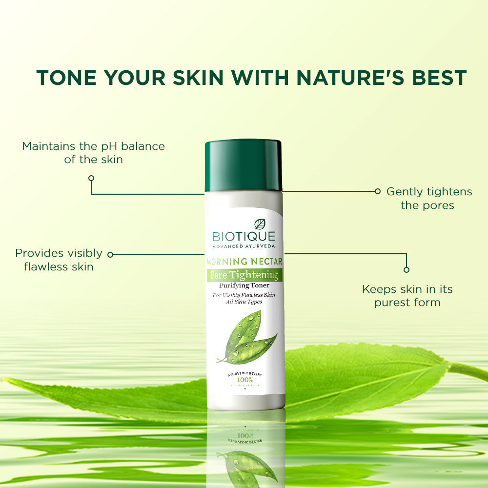 Biotique Morning Nectar Pore Tightening Purifying Toner, 120ml - Image 7 - Buy from Indicrest