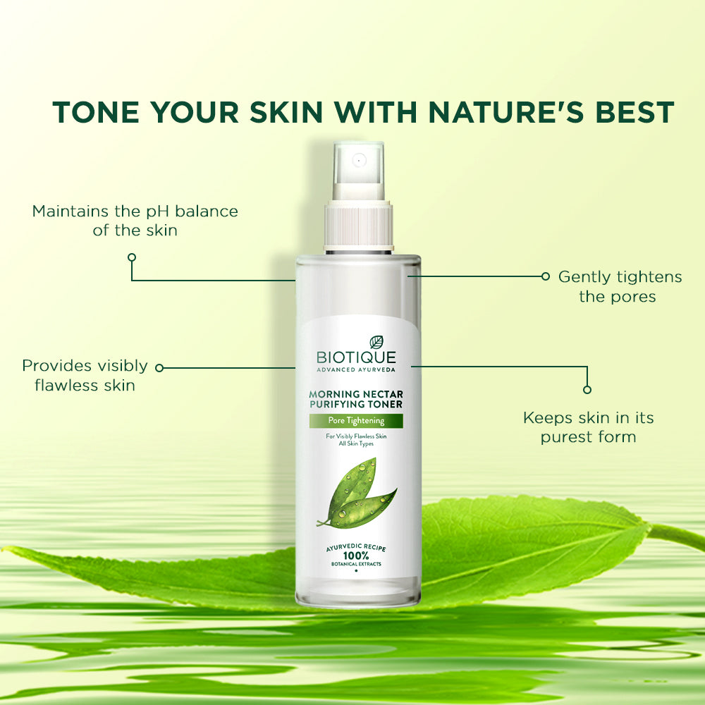 Biotique Morning Nectar Pore Tightening Purifying Toner, 200ml - Image 6 - Buy from Indicrest