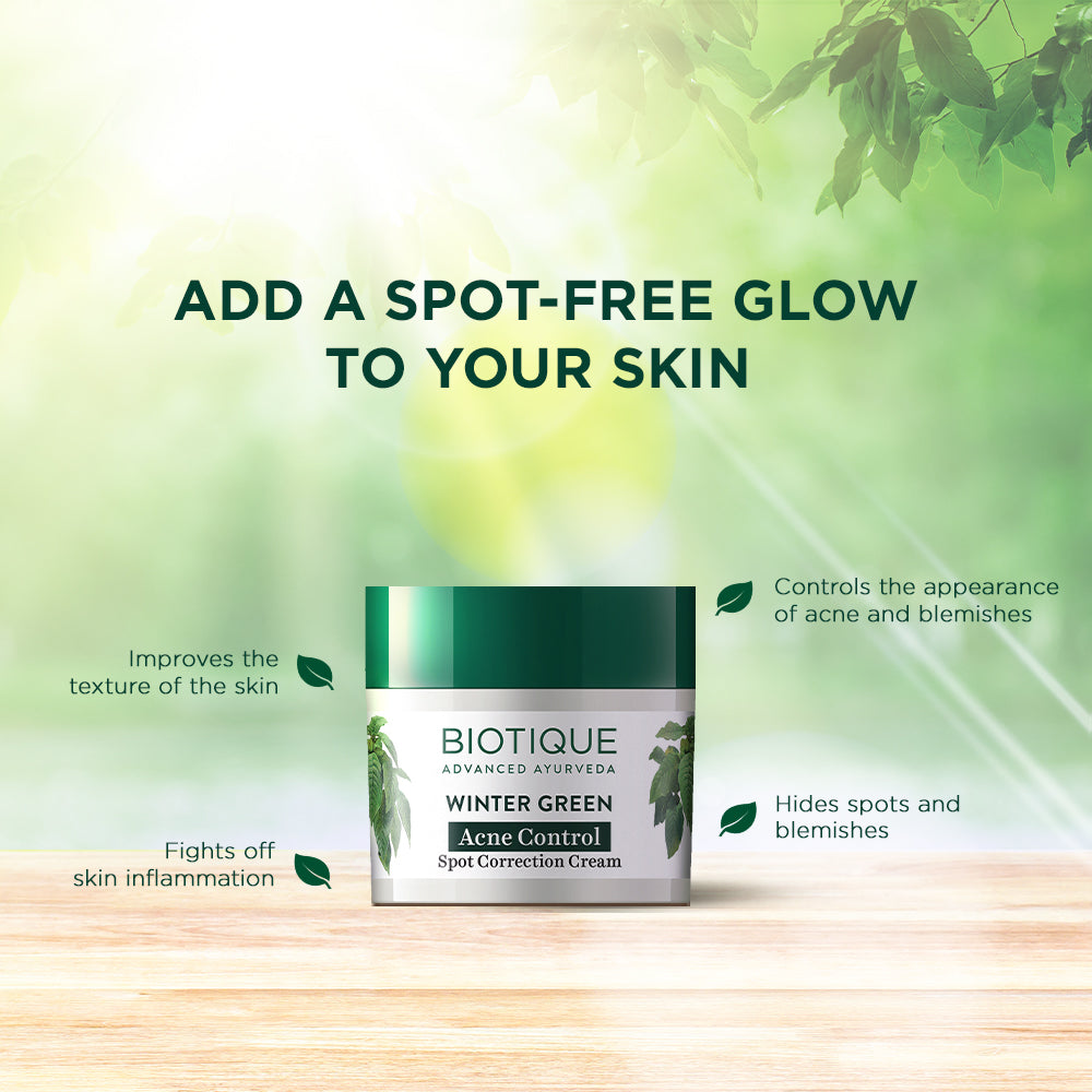 Biotique Winter Green Acne Control Spot Correction Cream, 15g - Image 6 - Buy from Indicrest