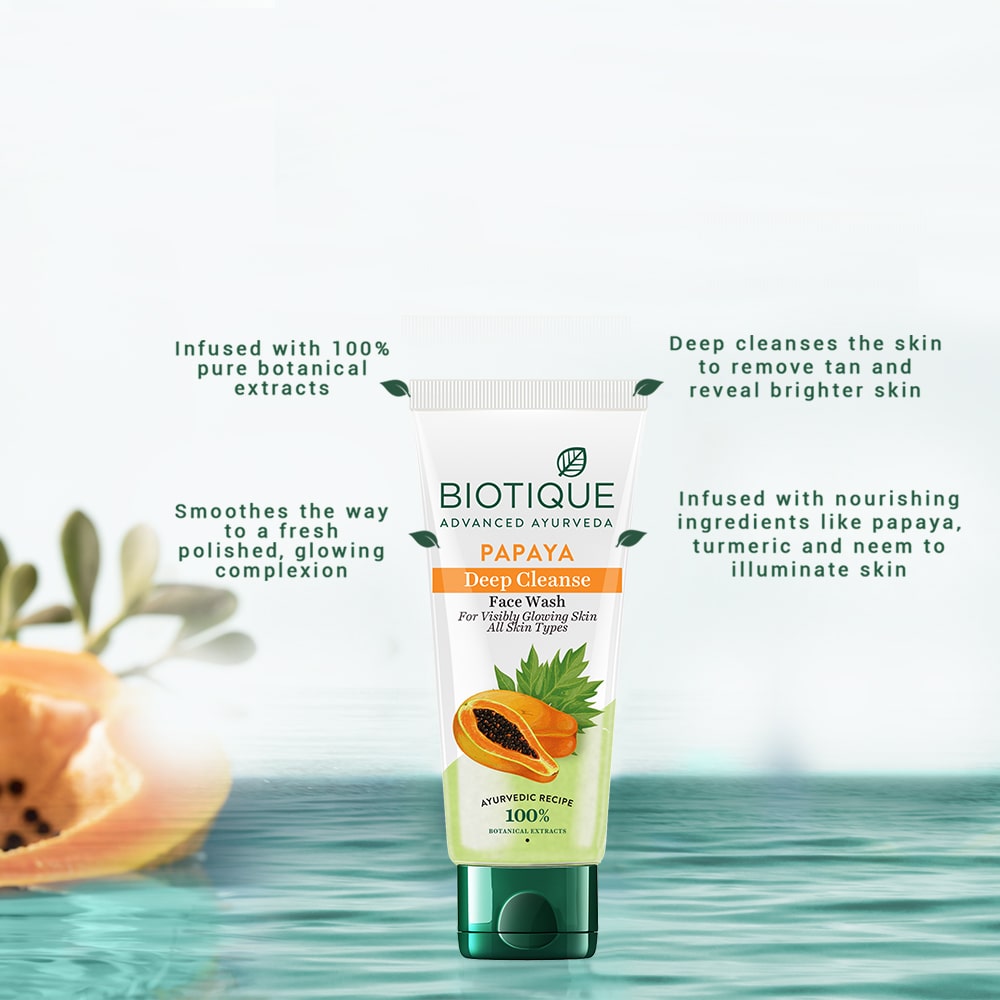 Biotique Papaya Deep Cleanse Face Wash, 150ml - Image 3 - Buy from Indicrest