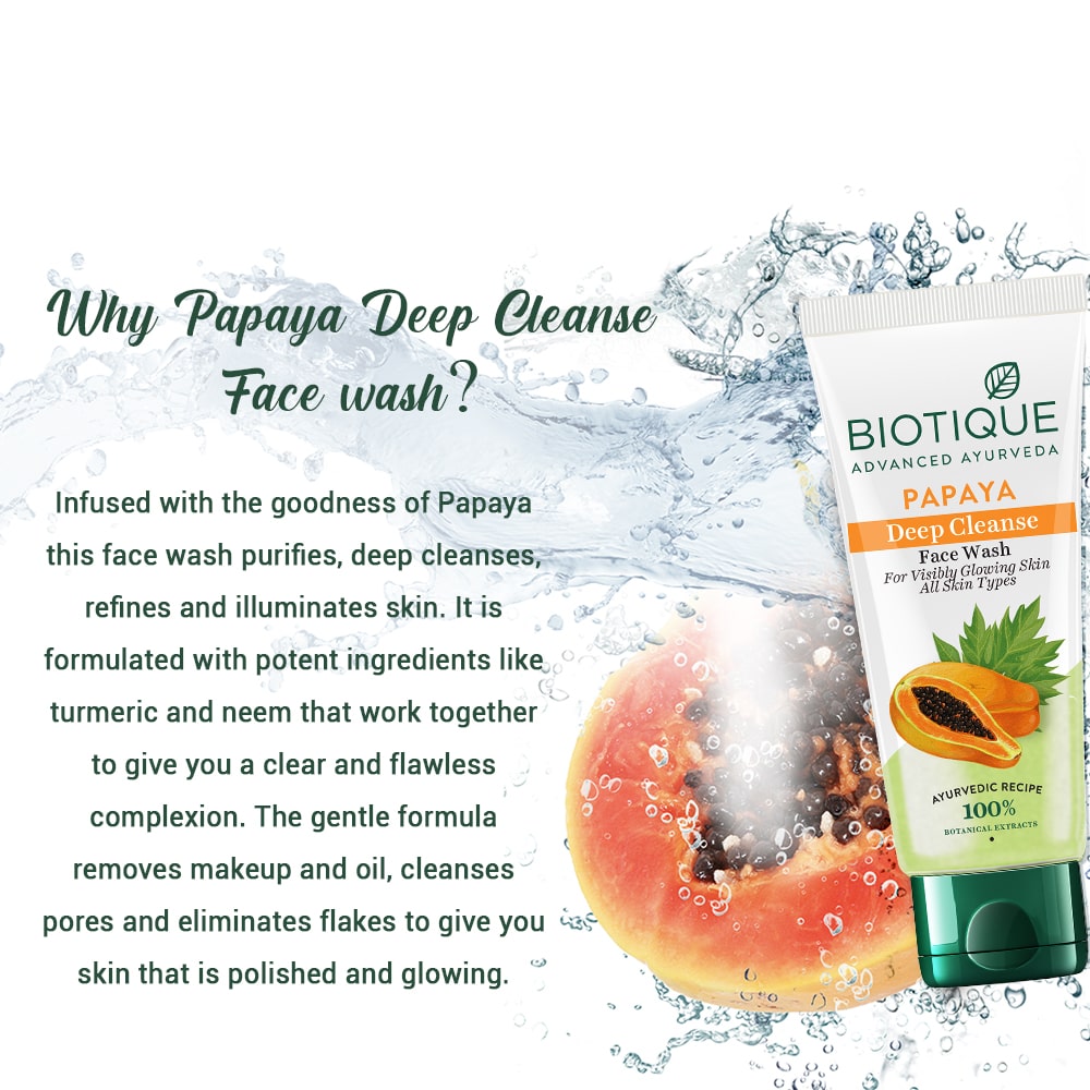 Biotique Papaya Deep Cleanse Face Wash, 150ml - Image 5 - Buy from Indicrest