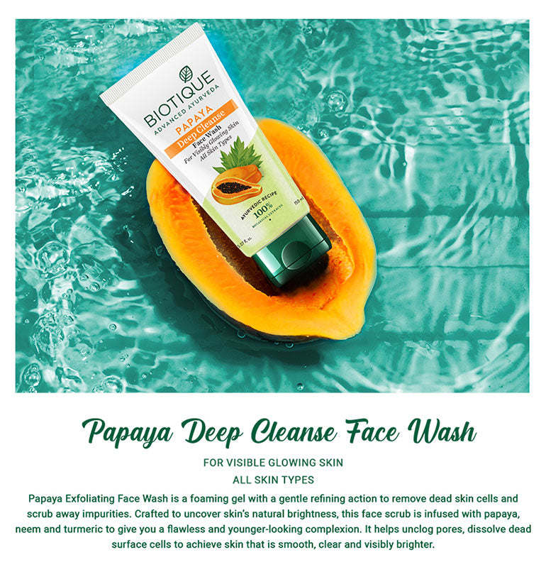 Biotique Papaya Deep Cleanse Face Wash, 300ml - Image 9 - Buy from Indicrest