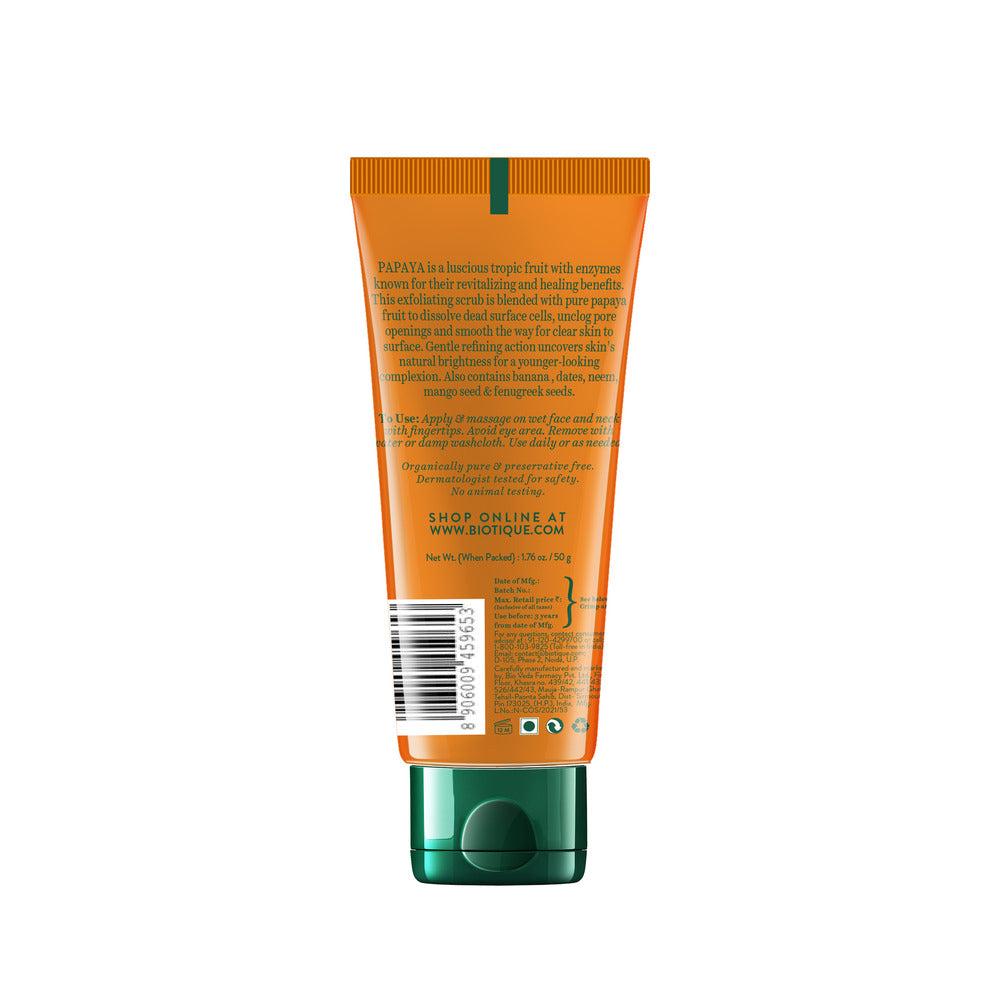 Biotique Papaya Tan Removal Brightening & Revitalizing Face Scrub, 50g - Image 3 - Buy from Indicrest