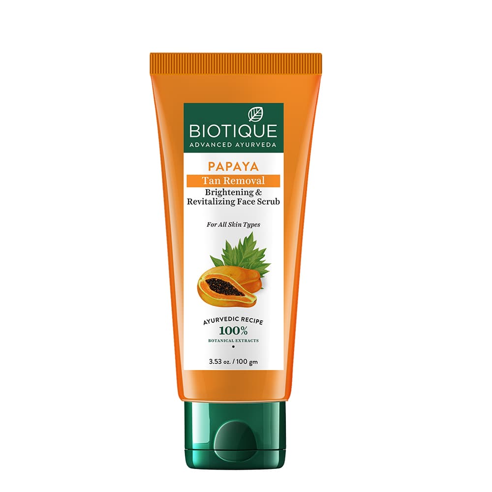Biotique Papaya Tan Removal Brightening & Revitalizing Face Scrub, 100g - Buy from Indicrest