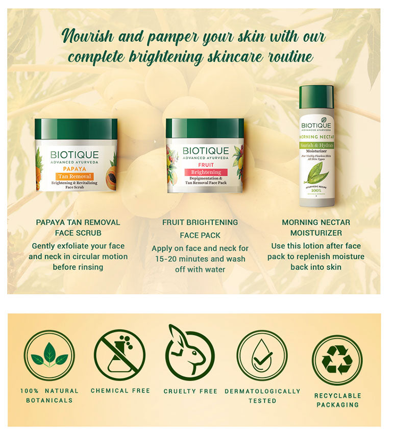 Biotique Papaya Tan Removal Brightening & Revitalizing Face Scrub, 100gm (Pack of 2) - Image 6 - Buy from Indicrest