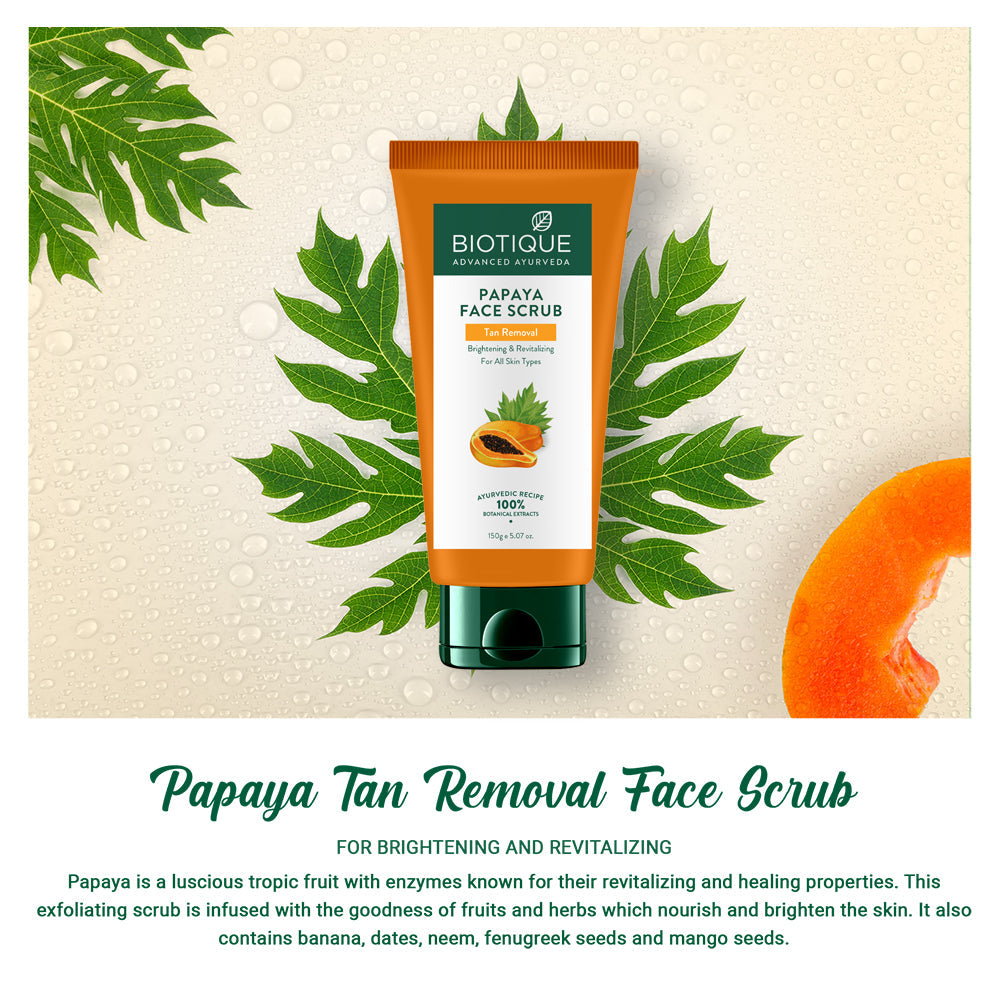 Biotique Papaya Tan Removal Brightening & Revitalizing Face Scrub, 150g - Image 4 - Buy from Indicrest