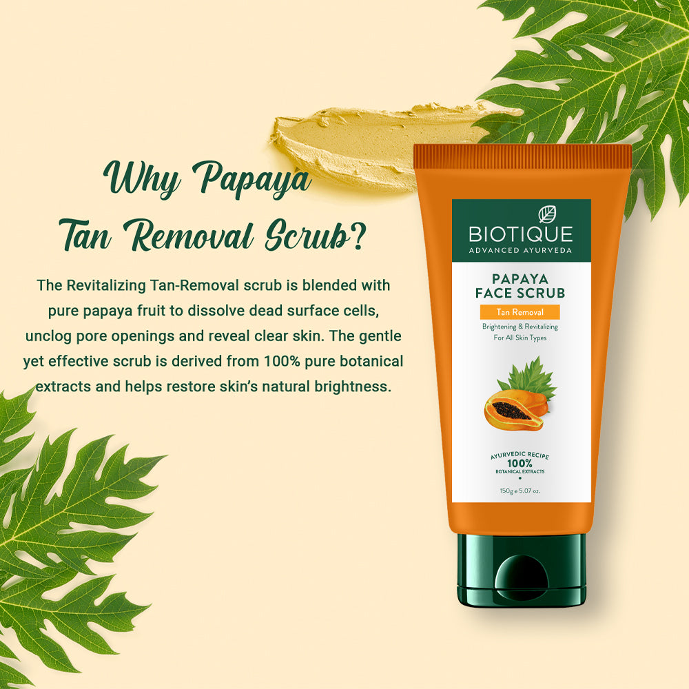 Biotique Papaya Tan Removal Brightening & Revitalizing Face Scrub, 150g - Image 5 - Buy from Indicrest