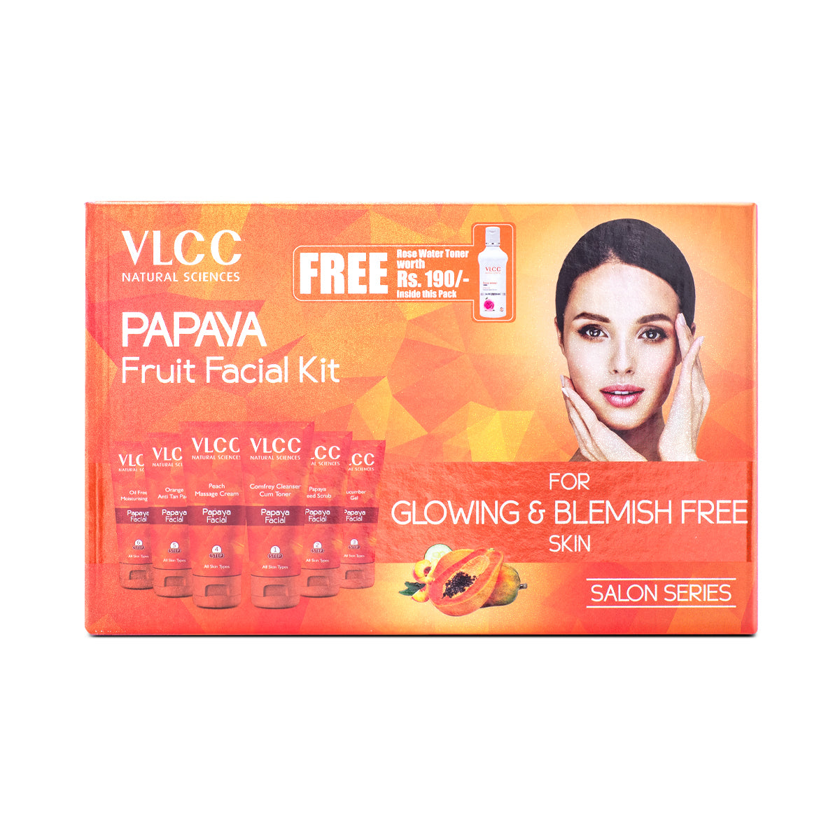 VLCC Gold and Papaya Fruit Facial Kit with Free Rose Water Toner - Image 2 - Buy from Indicrest