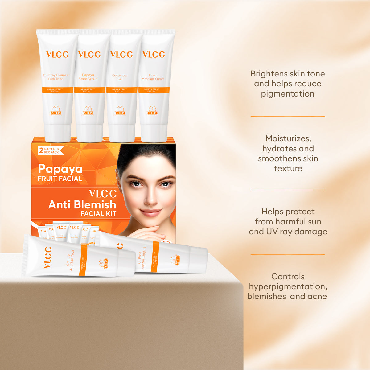 VLCC Papaya Fruit Single Facial Kit - 60 g - Image 4 - Buy from Indicrest