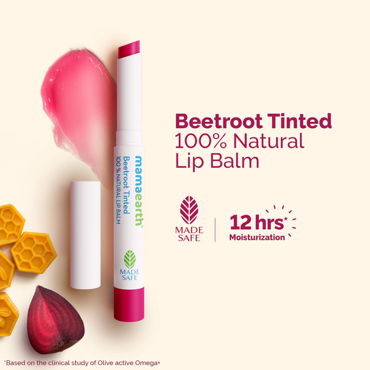 Mamaearth Beetroot Tinted 100% Natural Lip Balm with Beetroot & Beeswax for 12h Moisturized Lips -2 g - Image 7 - Buy from Indicrest