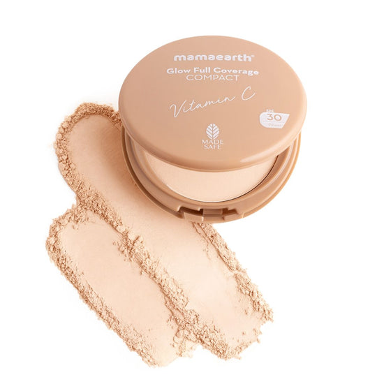 Mamaearth Glow Full Coverage Compact With SPF 30, 9g | Pearl Glow - Buy from Indicrest