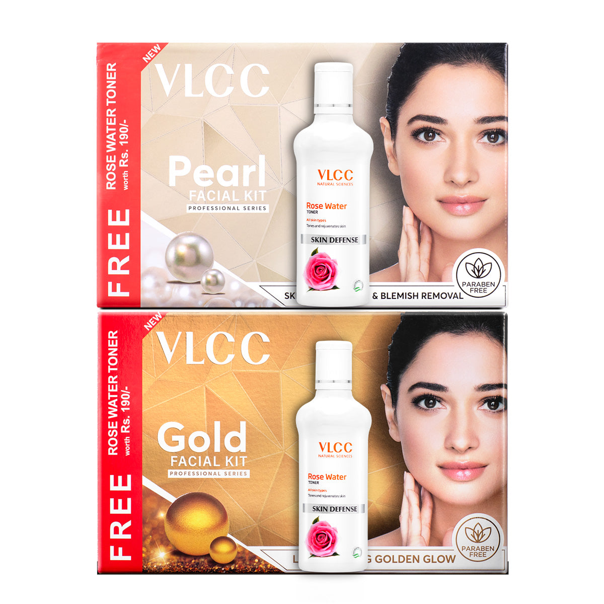VLCC Pearl and Gold Facial Kit with Free Rose Water Toner - Buy from Indicrest