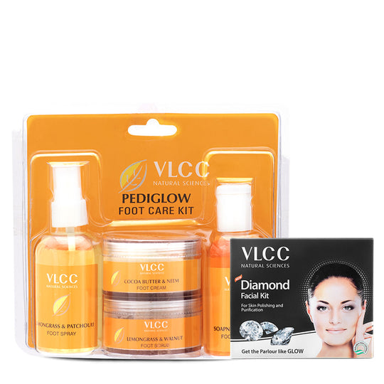 VLCC Pedi Glow Foot Care Kit and Diamond Facial Kit - Buy from Indicrest