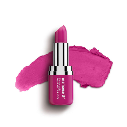 Mamaearth Creamy Matte Long Stay Lipstick with Murumuru Butter and Vitamin E, 4.2g | Pink Camellia - Buy from Indicrest