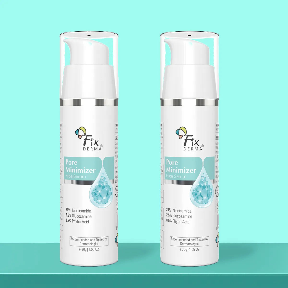 Fixderma Pore Minimizer Face Serum 30g Pack of 2 | 20% Niacinamide for Minimizing Enlarged Pores Over Time - Buy from Indicrest