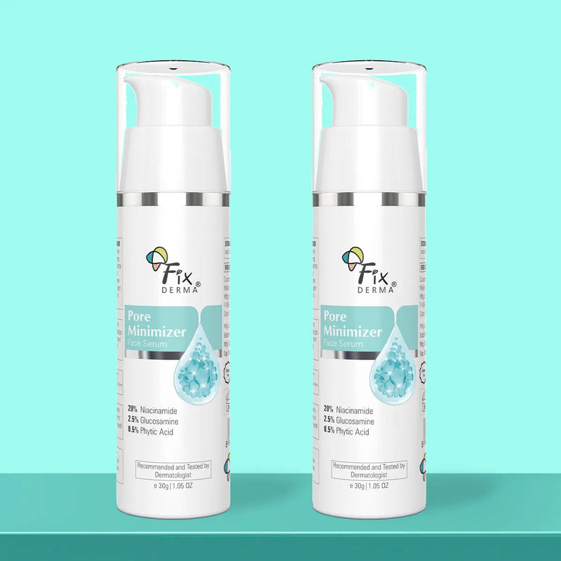 Fixderma Pore Minimizer Face Serum 30g Pack of 2 | 20% Niacinamide for Minimizing Enlarged Pores Over Time - Buy from Indicrest
