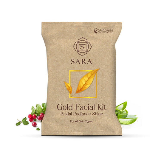 Sara Gold Facial Kit For Radiance and Shine Glow For All Skin Types, 43g - Buy from Indicrest