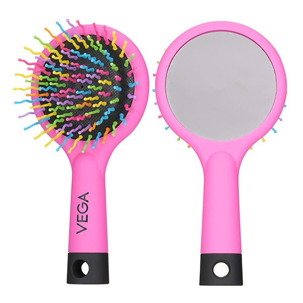 Vega Rainbow Hair Brush (with mirror) - R17-CB