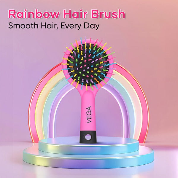 Vega Rainbow Hair Brush (with mirror) - R17-CB