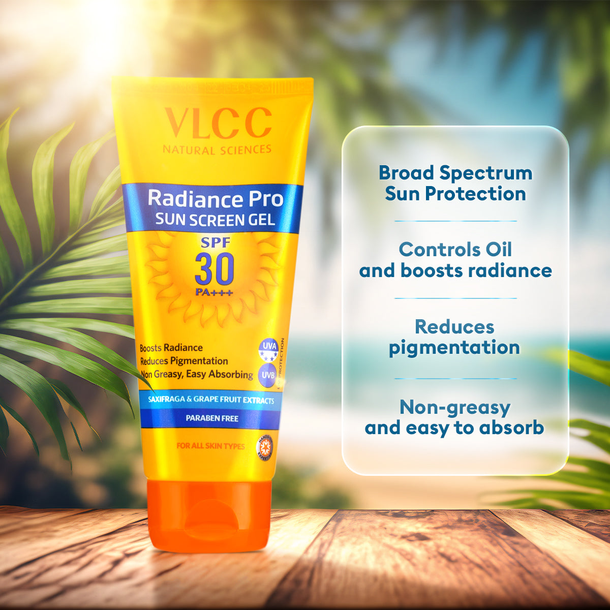 VLCC Radiance Pro SPF 30 PA+++ Sunscreen  Gel -  100 g with 25 g Extra - Image 3 - Buy from Indicrest