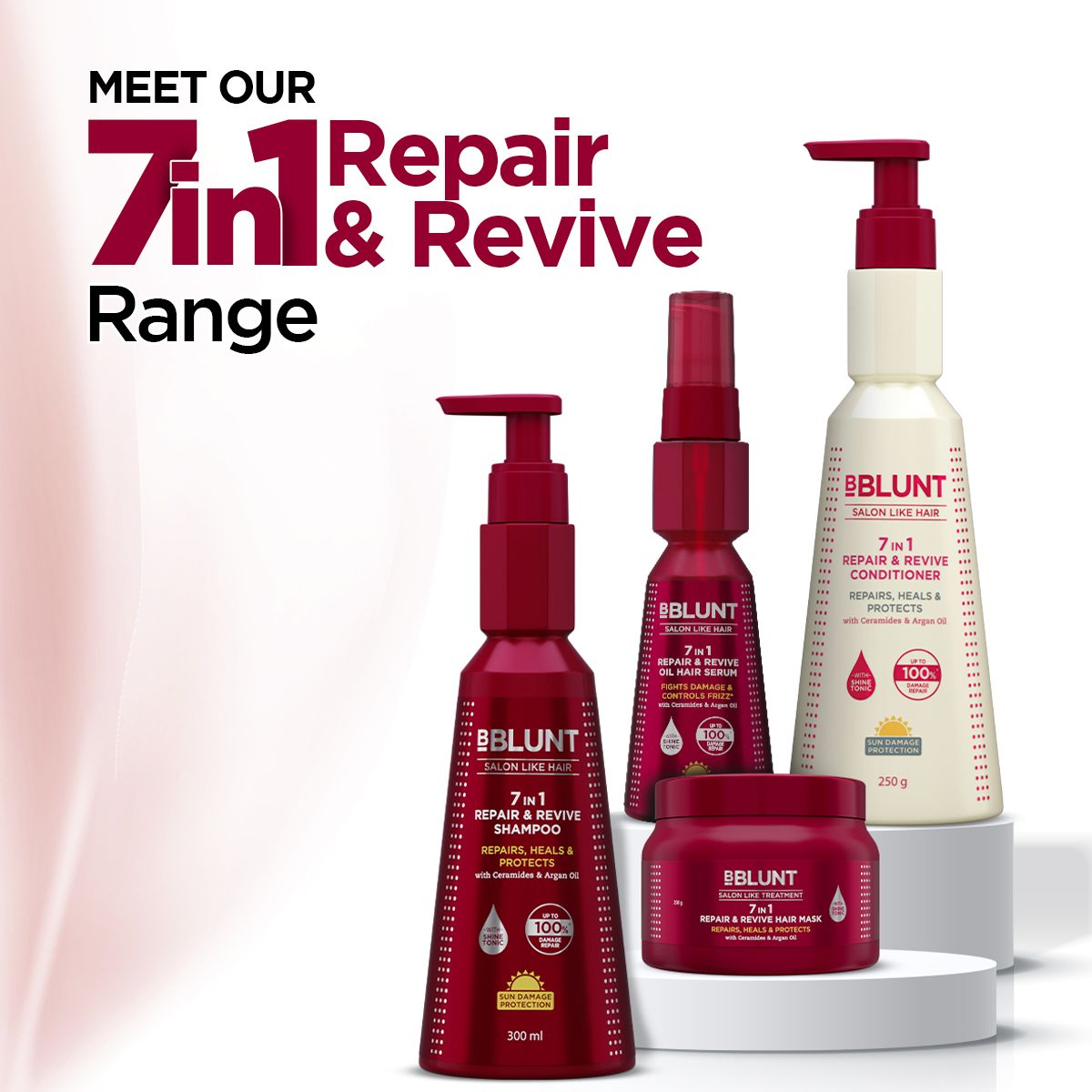 Bblunt 7 in 1 Repair & Revive Shampoo for Upto 100% Damage Repair, 300ml X Pack of 2, Single 300ml - Image 8 - Buy from Indicrest