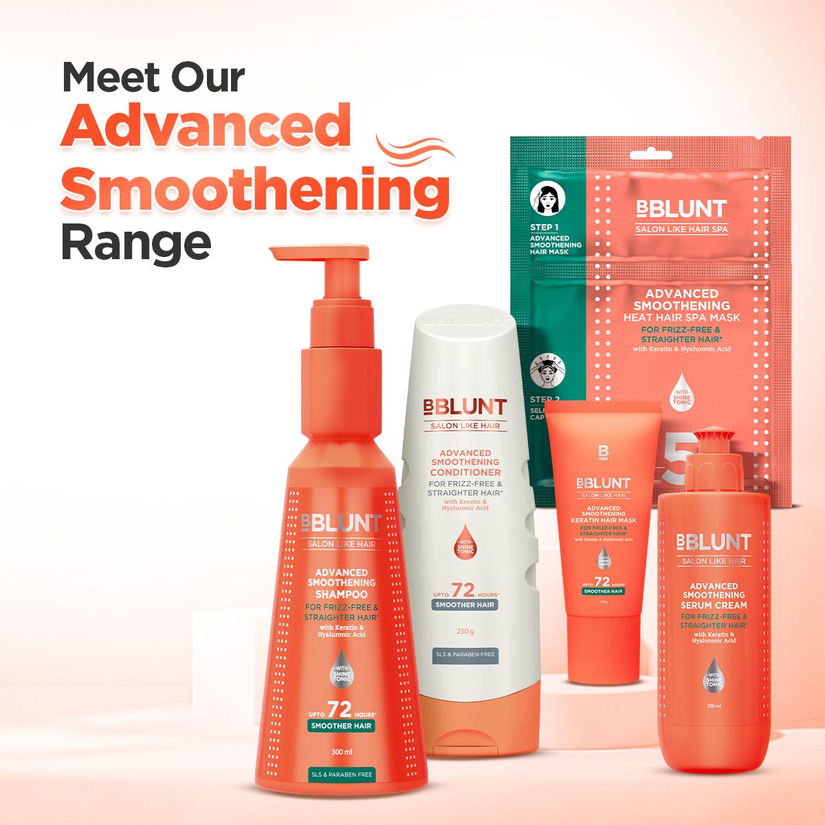 Bblunt Advanced Smoothening Conditioner with Keratin & Hyaluronic Acid, 250g, Pack of 2 X 250g - Image 7 - Buy from Indicrest