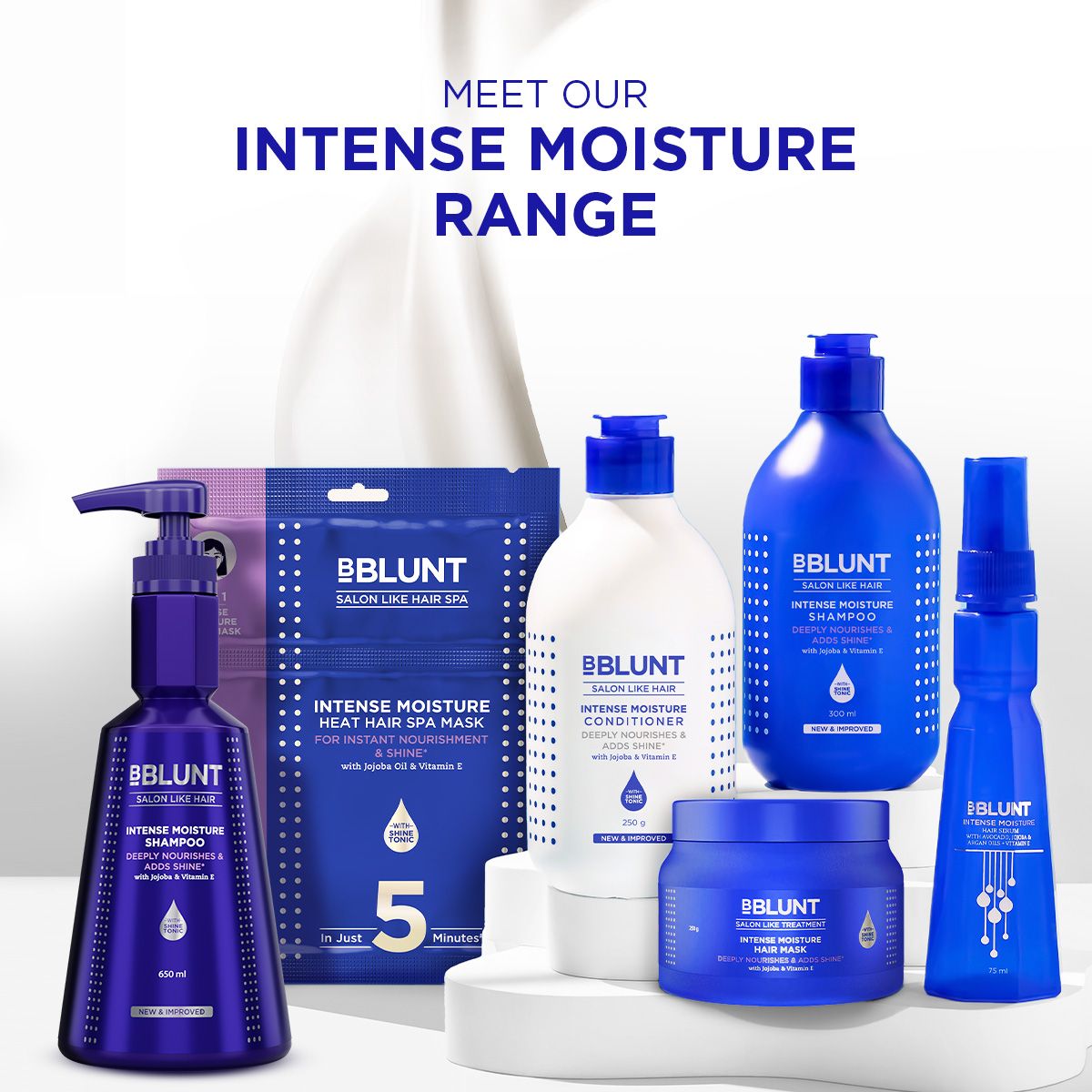 Bblunt Intense Moisture Shampoo with Jojoba and Vitamin E for Dry & Frizzy Hair, Pack of 2 X 300ml - Image 15 - Buy from Indicrest