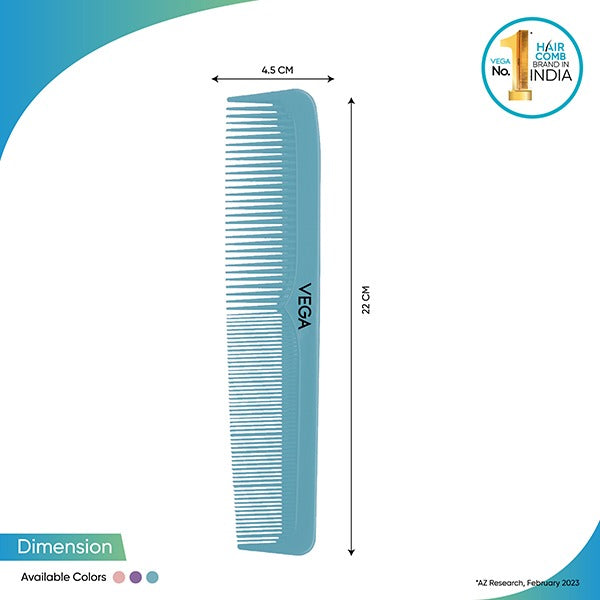 Vega RCB-08 Basix Hair Combs (Pack of 6)