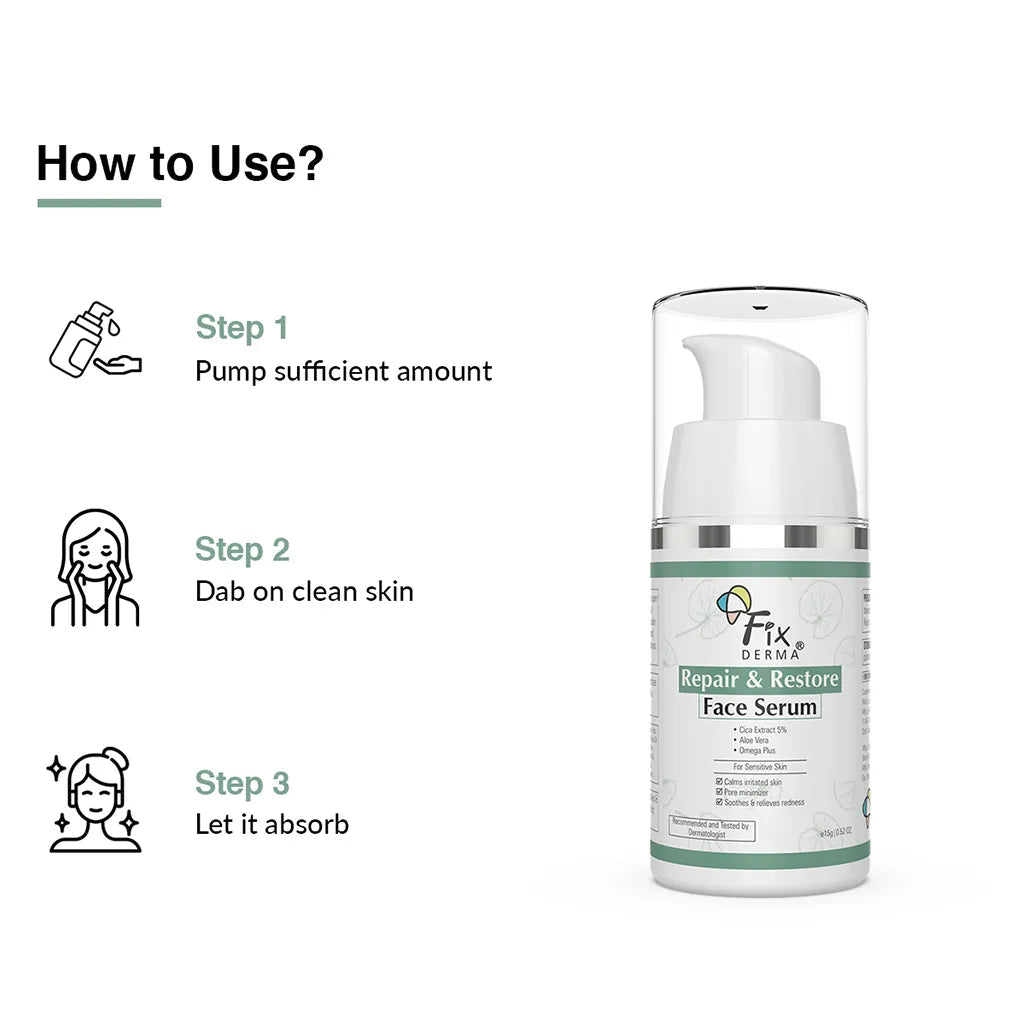Fixderma Repair and Restore Face Serum | Soothing Serum to Repair Damaged Skin Barrier, 30g - Image 5 - Buy from Indicrest