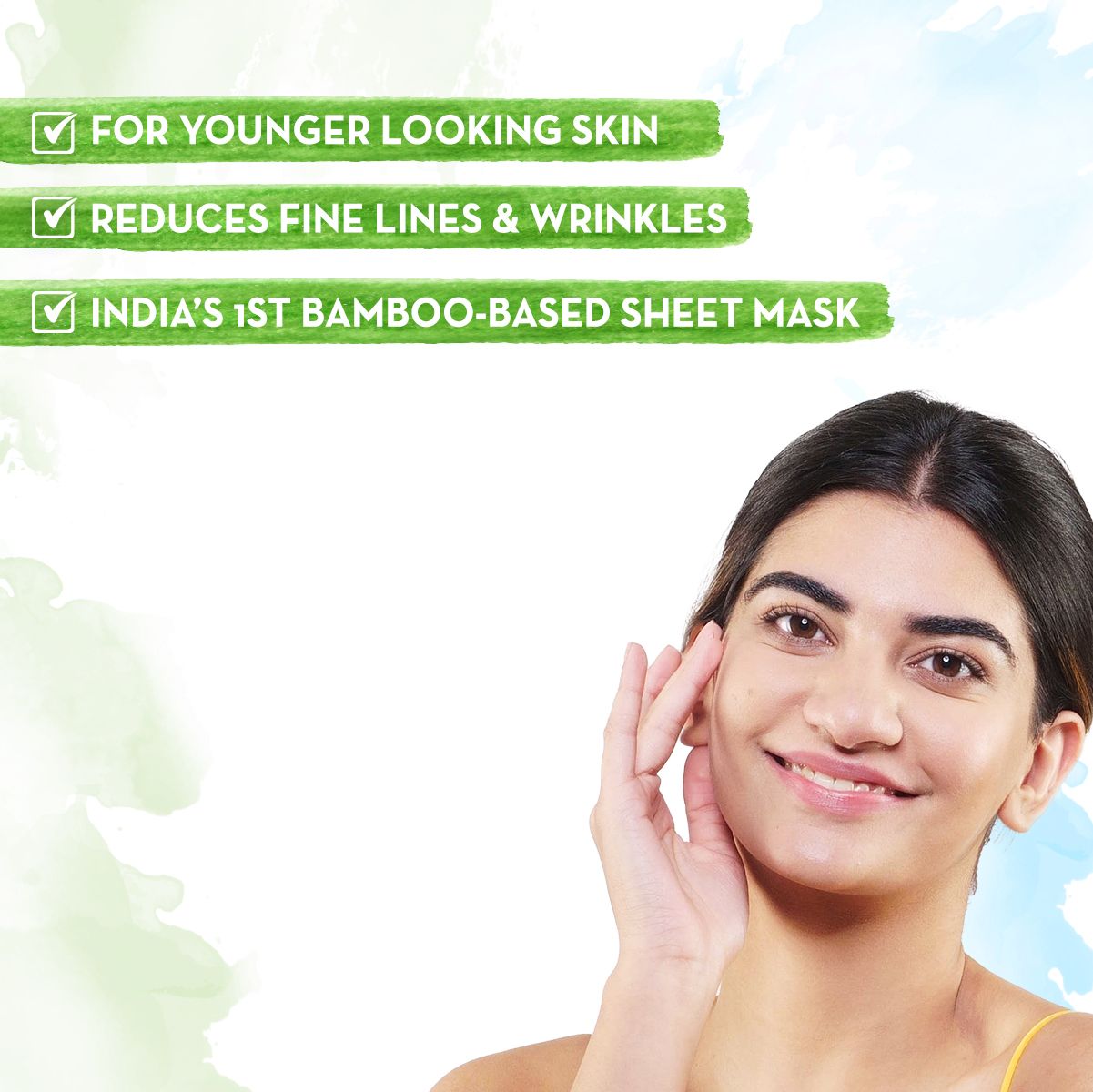 Mamaearth Retinol Bamboo Sheet Mask with Retinol and Bakuchi for Fine Lines and Wrinkles, 25g - Image 2 - Buy from Indicrest