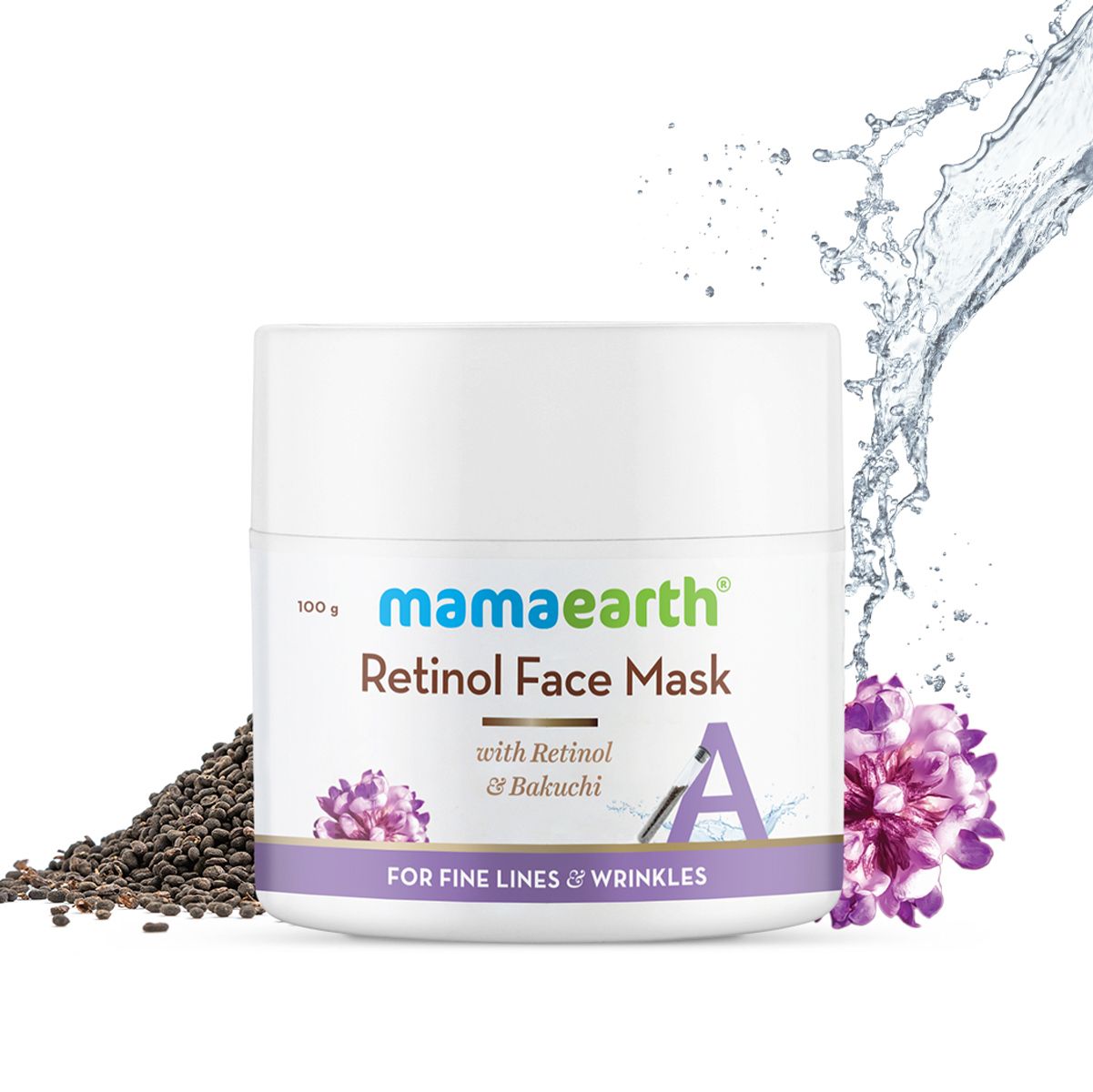 Mamaearth Retinol Face Mask with Retinol and Bakuchi for Fine Lines & Wrinkles, 100g - Buy from Indicrest