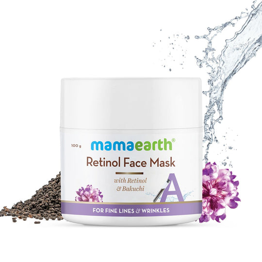 Mamaearth Retinol Face Mask with Retinol and Bakuchi for Fine Lines & Wrinkles, 100g - Buy from Indicrest