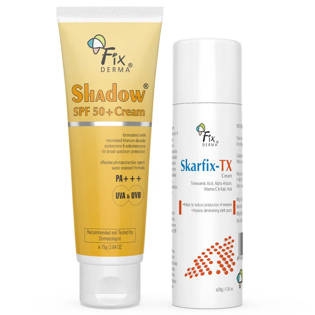 Fixderma Skarfix TX + Shadow Sunscreen SPF 50 | Effective Combo for Melasma & Uneven Skin Tone, Skarfix TX 30g + Shadow Sunscreen 75g - Image 6 - Buy from Indicrest