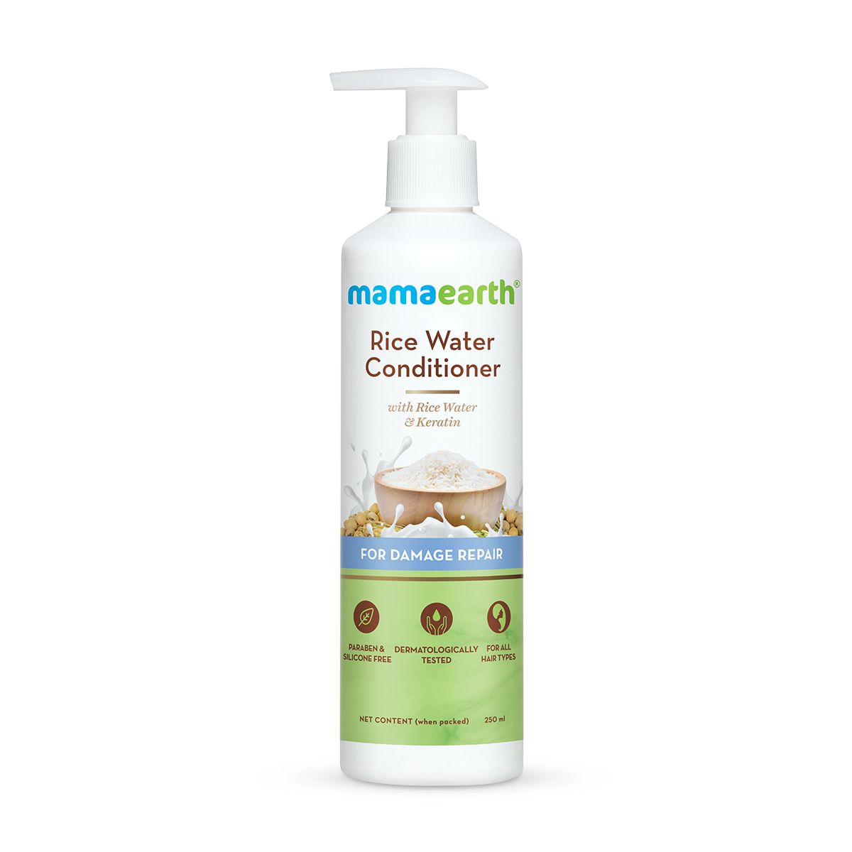 Mamaearth Rice Water Conditioner with Rice Water and Keratin for Damaged, Dry and Frizzy Hair, 250ml - Image 8 - Buy from Indicrest