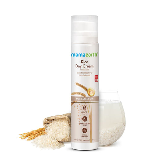 Mamaearth Rice Day Cream With Rice Water & Niacinamide for Glass Skin, 50g - Buy from Indicrest