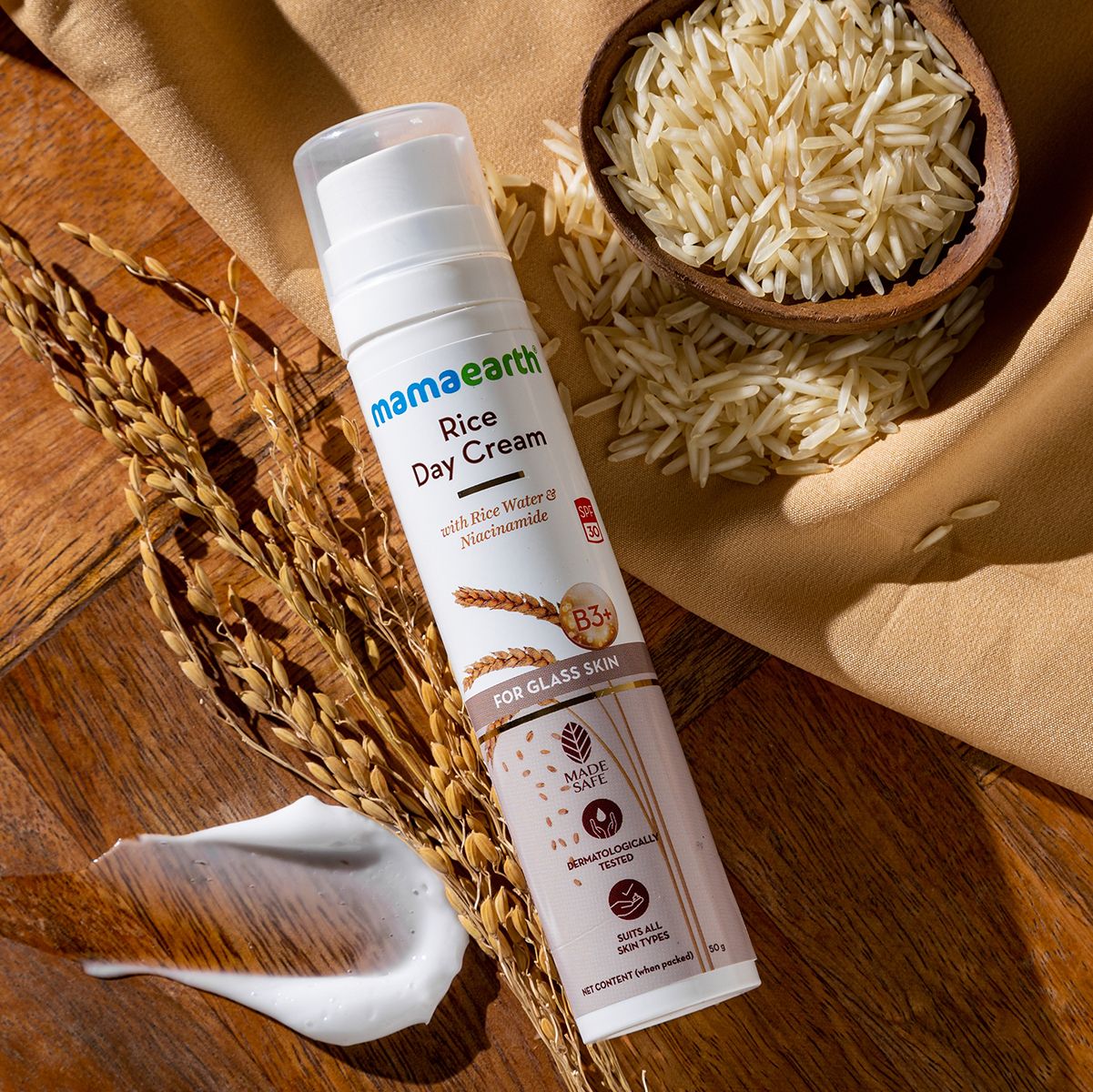 Mamaearth Rice Day Cream With Rice Water & Niacinamide for Glass Skin, 50g - Image 2 - Buy from Indicrest