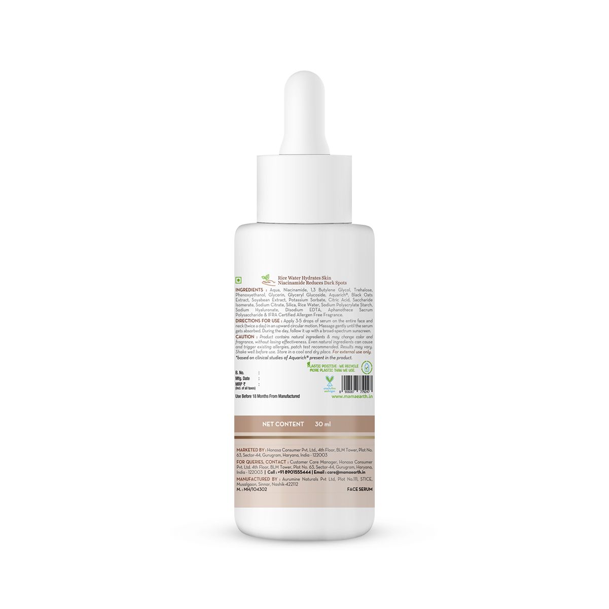 Mamaearth Rice Face Serum With Rice Water & Niacinamide for Glass Skin, 30ml - Image 8 - Buy from Indicrest