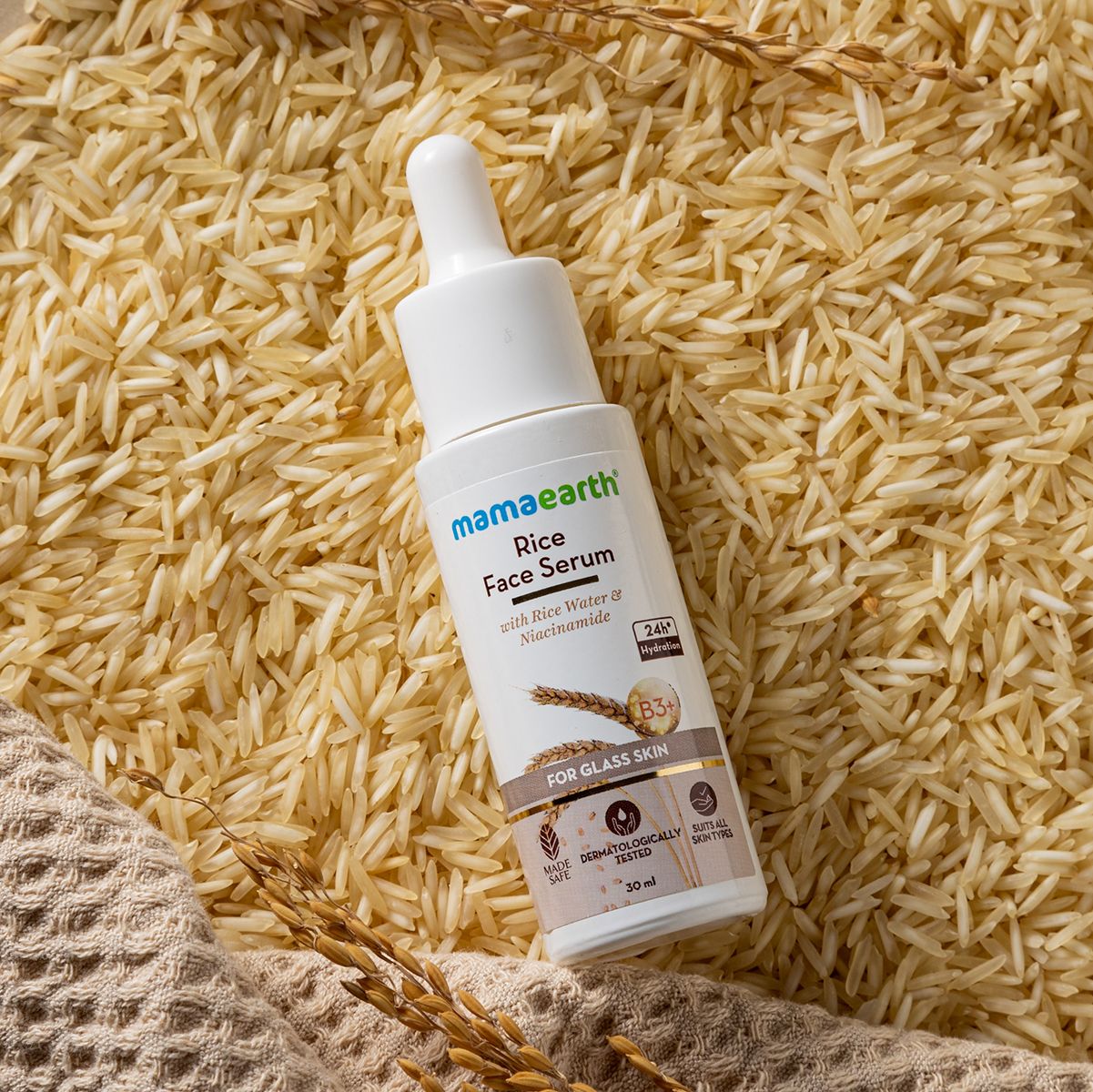 Mamaearth Rice Face Serum With Rice Water & Niacinamide for Glass Skin, 30ml - Image 2 - Buy from Indicrest