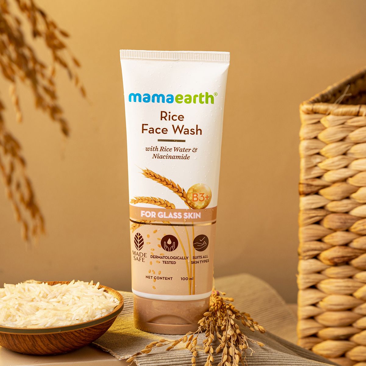 Mamaearth Rice Face Wash With Rice Water & Niacinamide for Glass Skin, 20ml - Image 2 - Buy from Indicrest