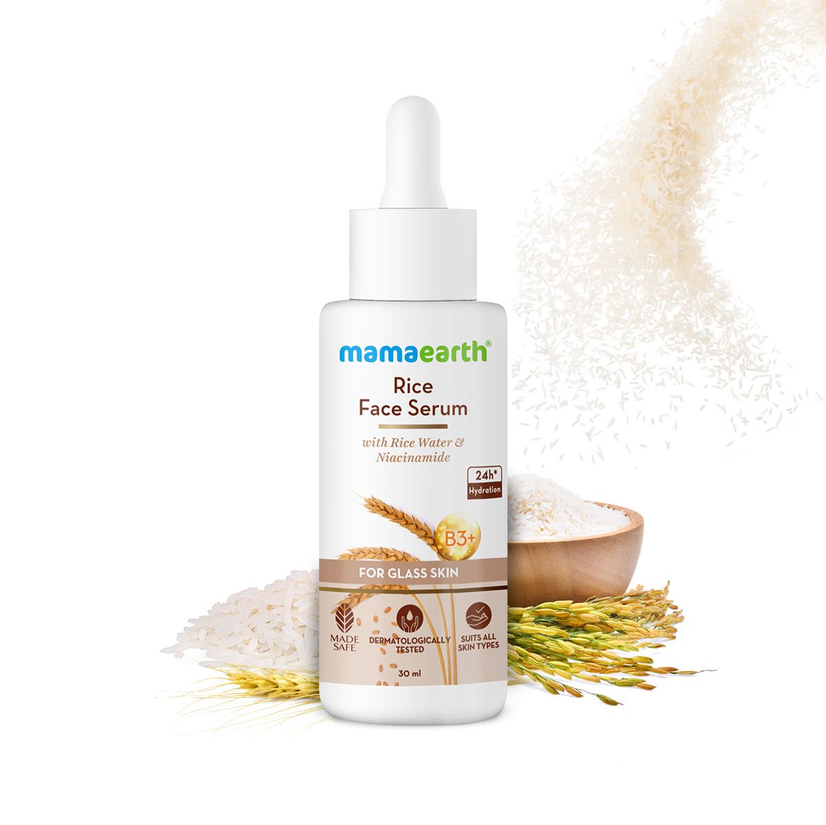 Mamaearth Rice Face Serum With Rice Water & Niacinamide for Glass Skin, 30ml - Buy from Indicrest