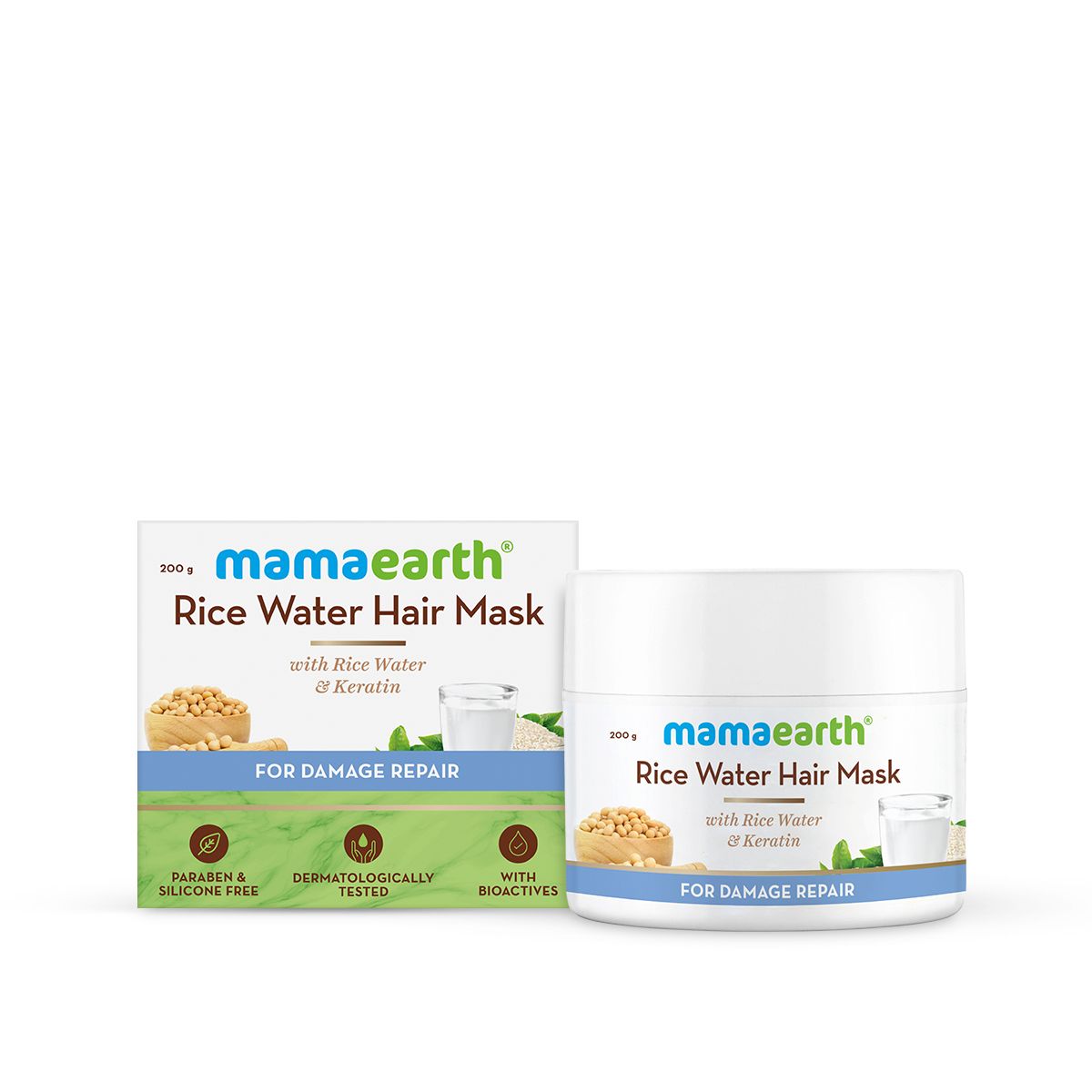 Mamaearth Rice Water Hair Mask with Rice Water and Keratin For Smoothening Hair and Damage Repair, 200g - Image 8 - Buy from Indicrest