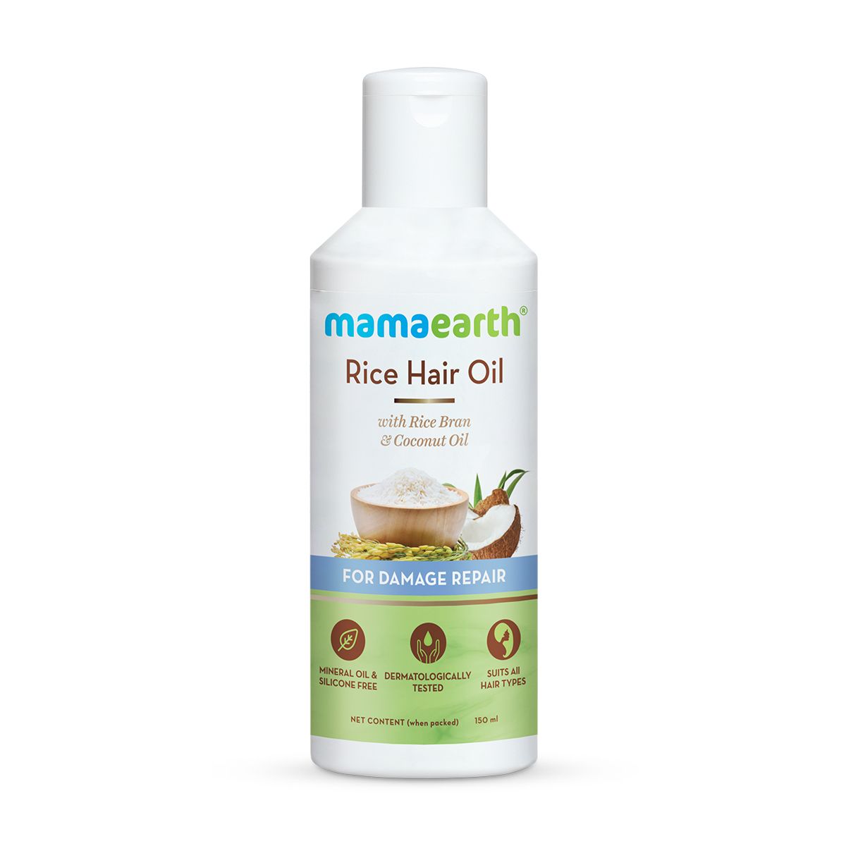 Mamaearth Rice Hair Oil with Rice Bran and Coconut Oil For Damage Repair, 150ml - Image 8 - Buy from Indicrest