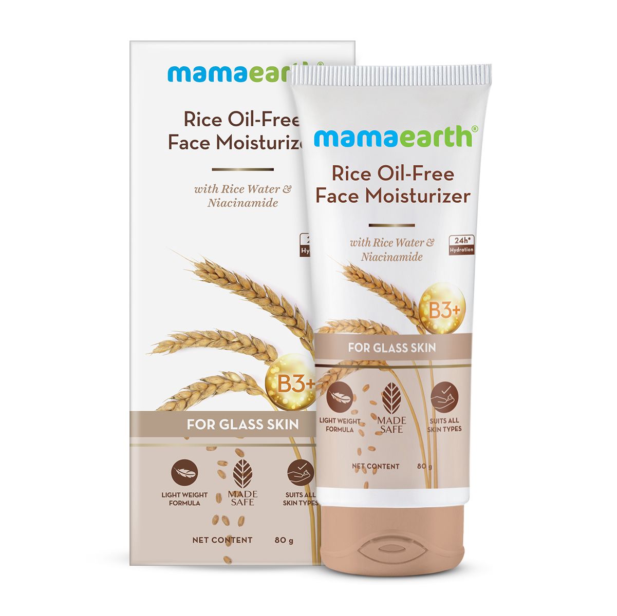 Mamaearth Rice Oil-Free Face Moisturizer With Rice Water & Niacinamide for Glass Skin, 80g - Image 7 - Buy from Indicrest