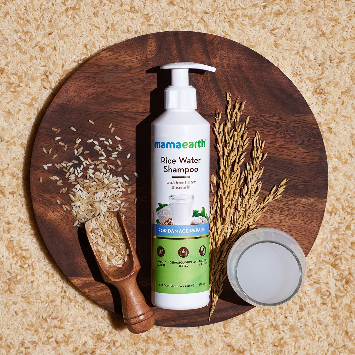 Mamaearth Rice Water Shampoo For Damage Repair, 250ml - Image 2 - Buy from Indicrest