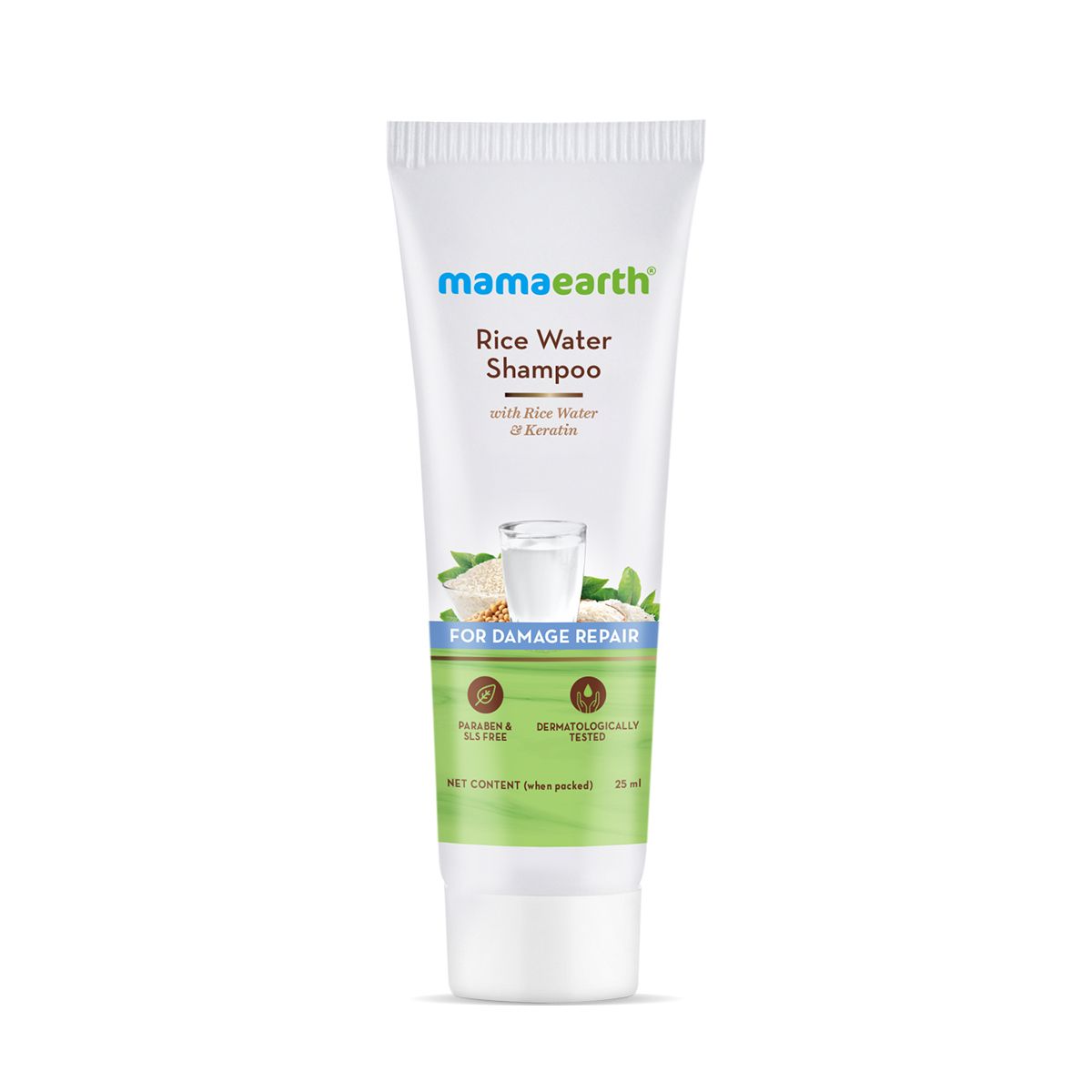 Mamaearth Rice Water Shampoo With Rice Water and Keratin For Damaged, Dry and Frizzy Hair, 25ml - Image 7 - Buy from Indicrest