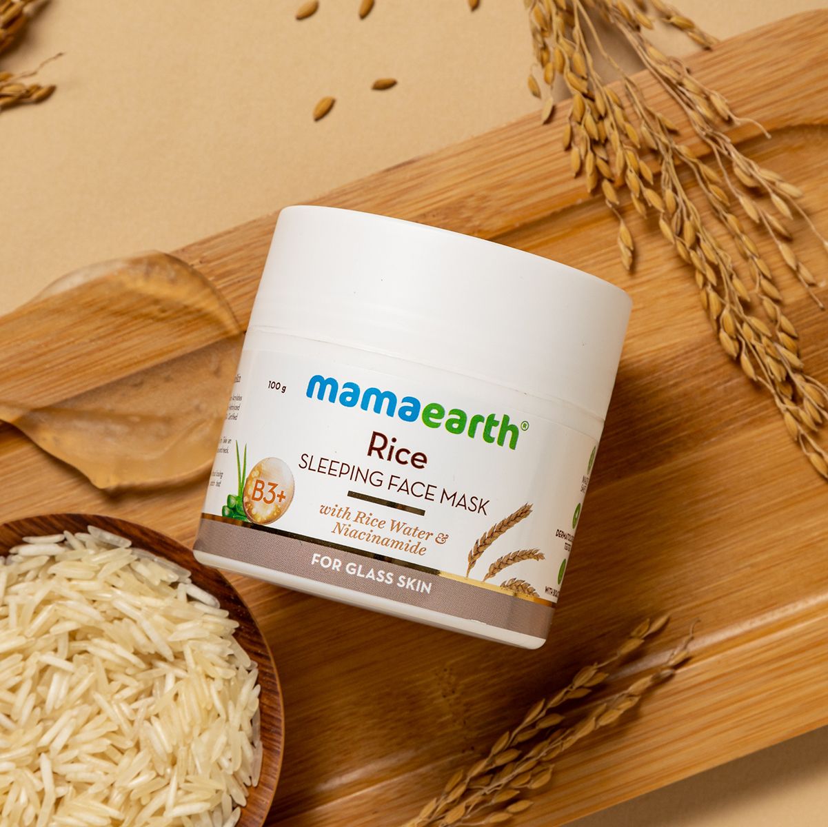 Mamaearth Rice Sleeping Face Mask With Rice Water & Niacinamide for Glass Skin, 100ml - Image 2 - Buy from Indicrest